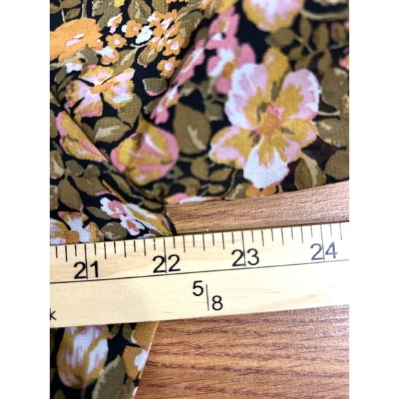 NWT Showpo Loree Midi Dress Puff Sleeve High Slit Black Floral Womens Size 16 - Picture 10 of 16